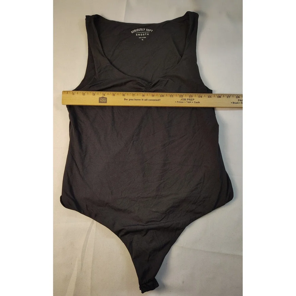 Aeropostale Seriously Soft Smooth Black Bodysuit XL Cinched Scoop Neck Tank